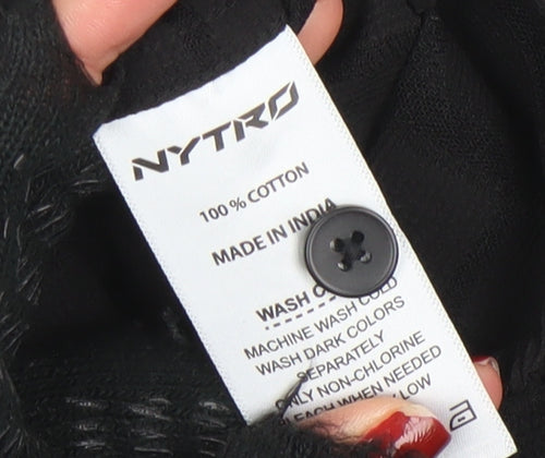NYTRO Women's Black Cotton Long Sleeve Button-Up Shirt Size S