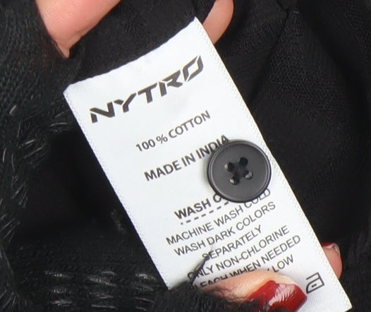 NYTRO Women's Black Cotton Long Sleeve Button-Up Shirt Size S