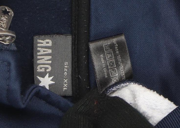 RANG Men's Blue Full Zip Track Sweatshirt 2XL Regular Fit