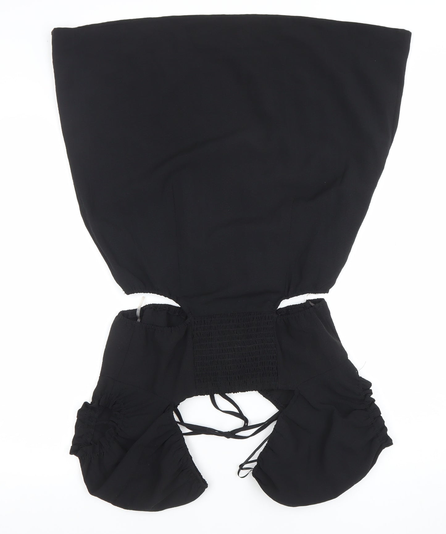 H&M Women’s Black A-Line Puff Sleeve Cut Out Mini Dress Size 14