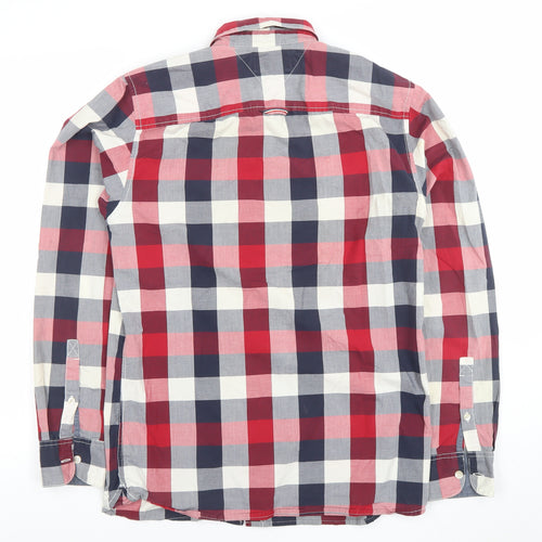 Tommy Hilfiger Denim Men's Red Check Long Sleeve Button-Up Shirt Size S