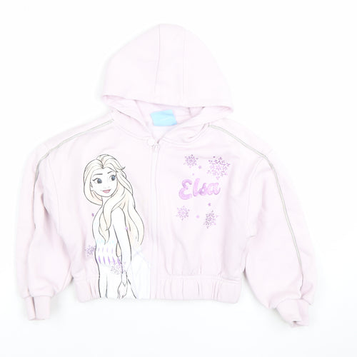 Primark Girls Pink Elsa Frozen Full Zip Hoodie 5-6 Years