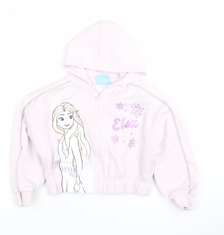 Primark Girls Pink Elsa Frozen Full Zip Hoodie 5-6 Years