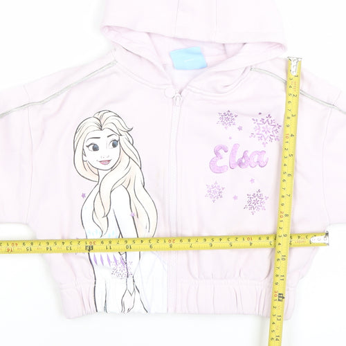 Primark Girls Pink Elsa Frozen Full Zip Hoodie 5-6 Years