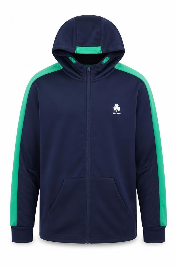 Dunnes Stores Boys Navy Green Full Zip Hoodie Size 10-11 Years Ireland Print