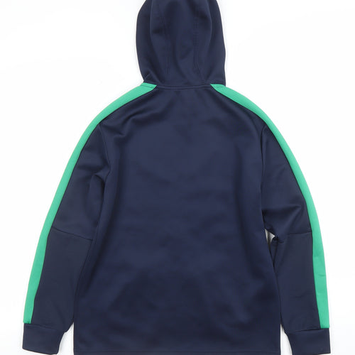 Dunnes Stores Boys Navy Green Full Zip Hoodie Size 10-11 Years Ireland Print