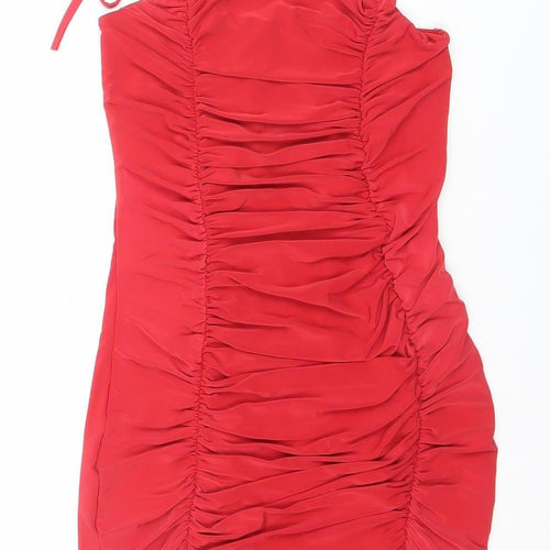 Edge Street Women’s Red Bodycon Ruched Mini Dress Size 6