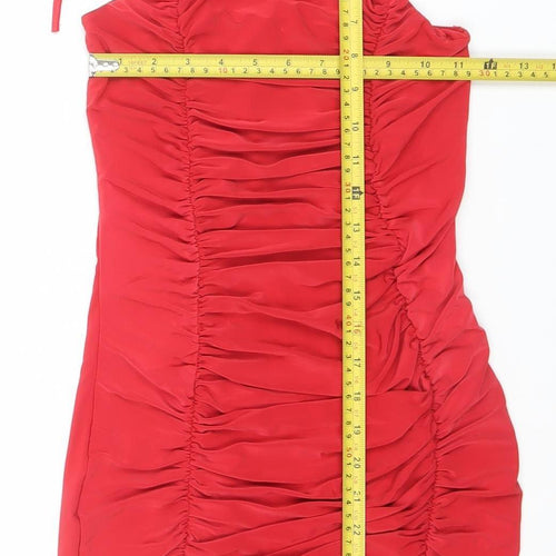 Edge Street Women’s Red Bodycon Ruched Mini Dress Size 6