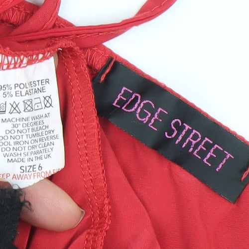Edge Street Women’s Red Bodycon Ruched Mini Dress Size 6