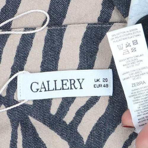 Gallery Women’s Beige Zebra Print Short Sleeve Blazer UK 20