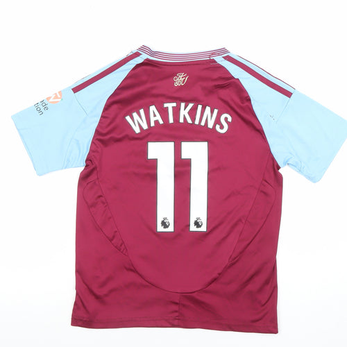 Adidas Boys Aston Villa Football Jersey Burgundy Blue Size 22 Slim Fit