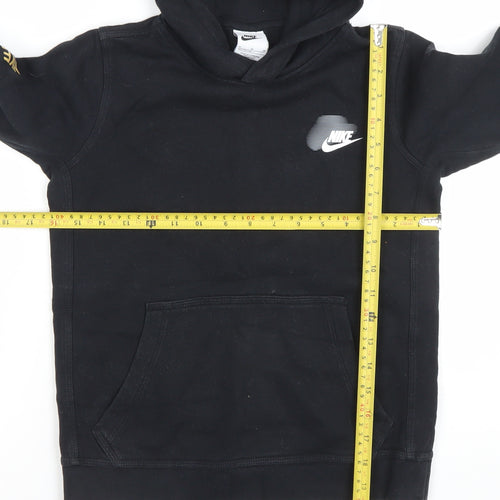 Nike Boys Black Pullover Hoodie Medium 137-147cm Graphic Print Sportswear