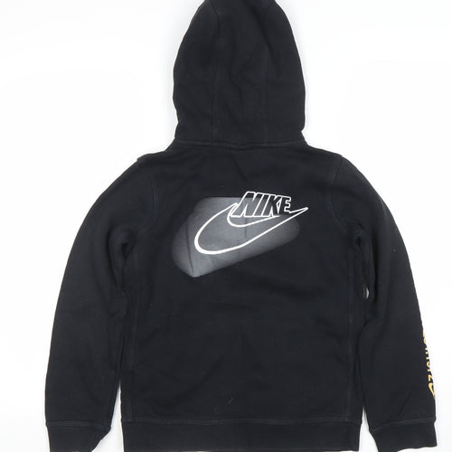 Nike Boys Black Pullover Hoodie Medium 137-147cm Graphic Print Sportswear