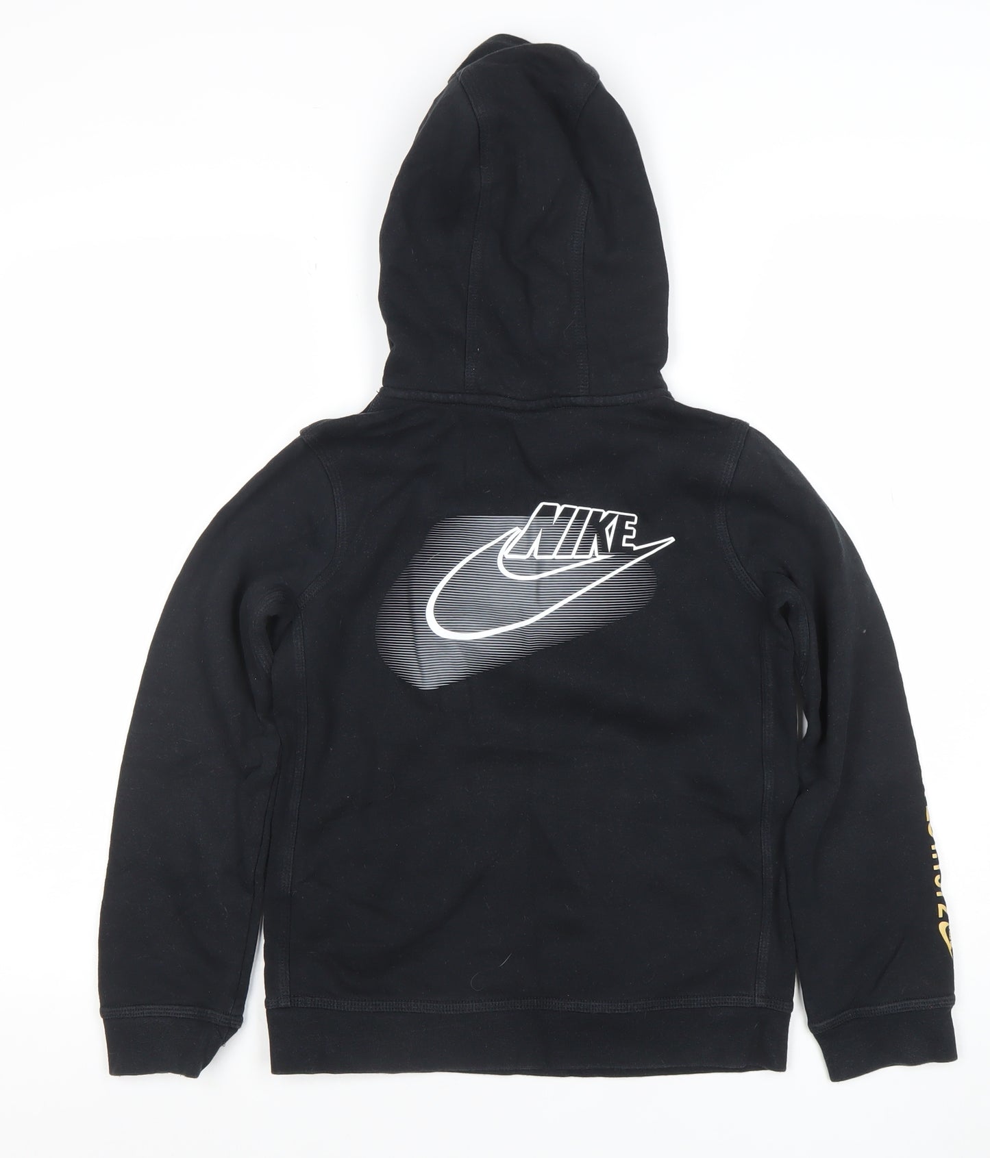 Nike Boys Black Pullover Hoodie Medium 137-147cm Graphic Print Sportswear