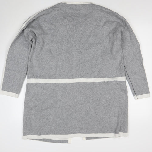 Jasper Conran Women’s Grey Cotton Knit Open Cardigan Size 14