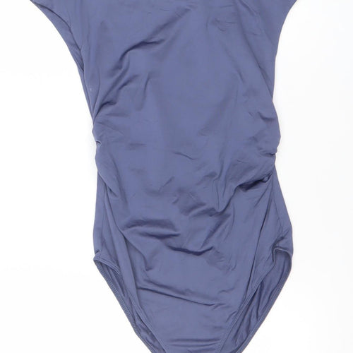 Stradivarius Women Blue One Shoulder Bodysuit Size 12