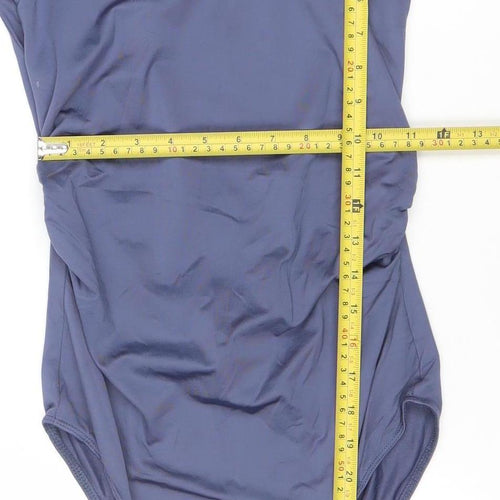 Stradivarius Women Blue One Shoulder Bodysuit Size 12