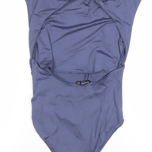 Stradivarius Women Blue One Shoulder Bodysuit Size 12