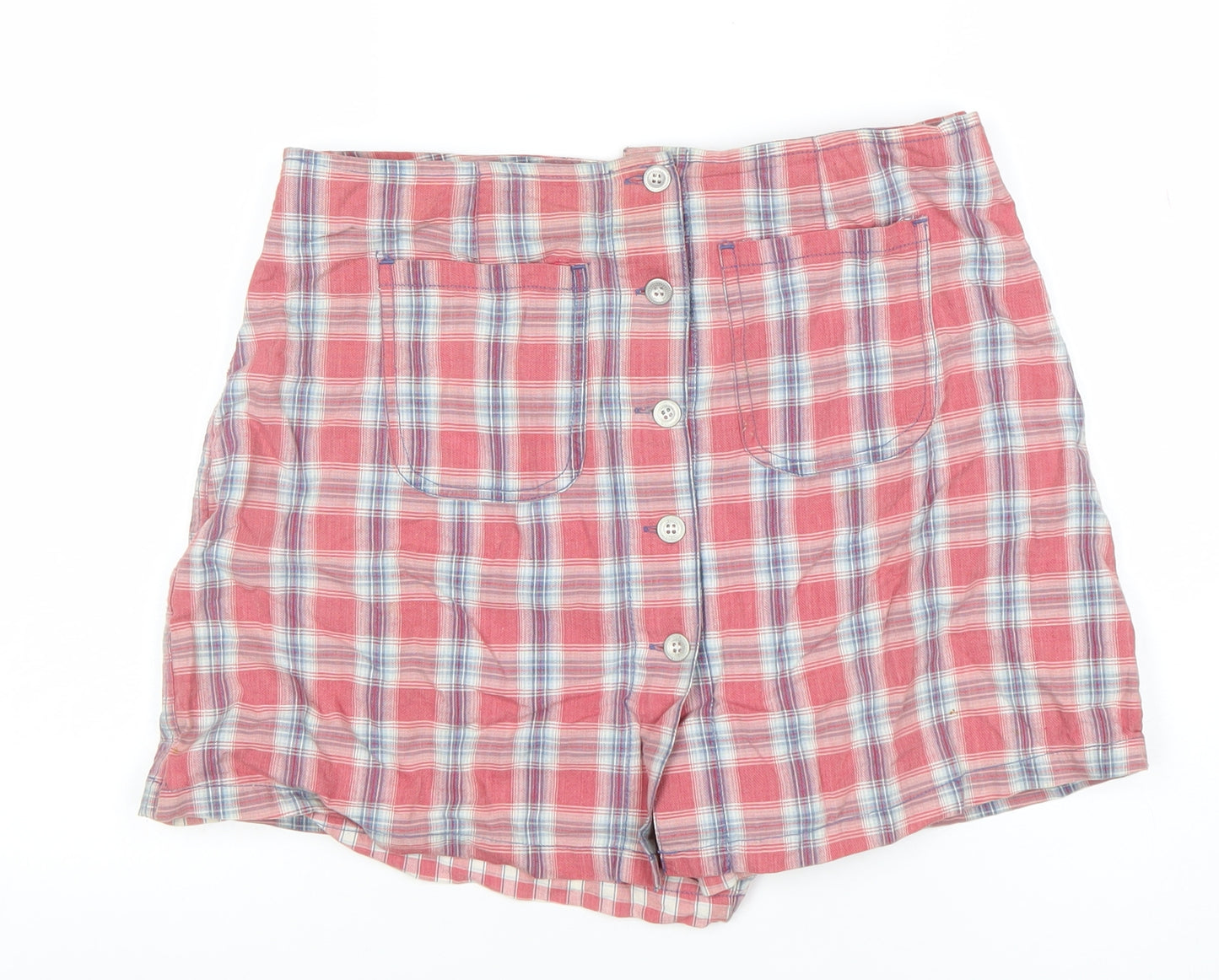 Company 907 Womens Red Plaid Cotton Chino Shorts Size 10