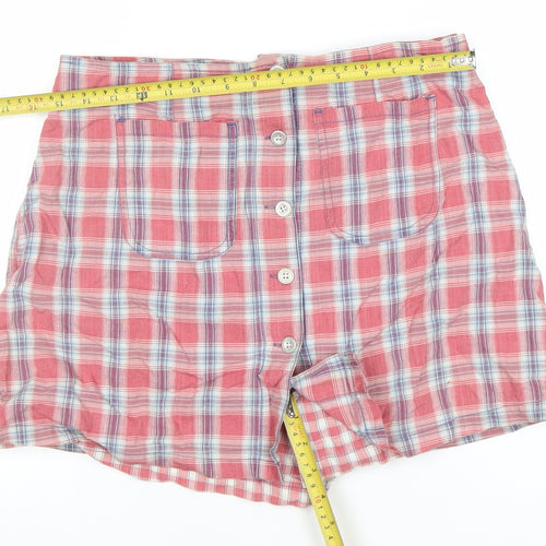 Company 907 Womens Red Plaid Cotton Chino Shorts Size 10