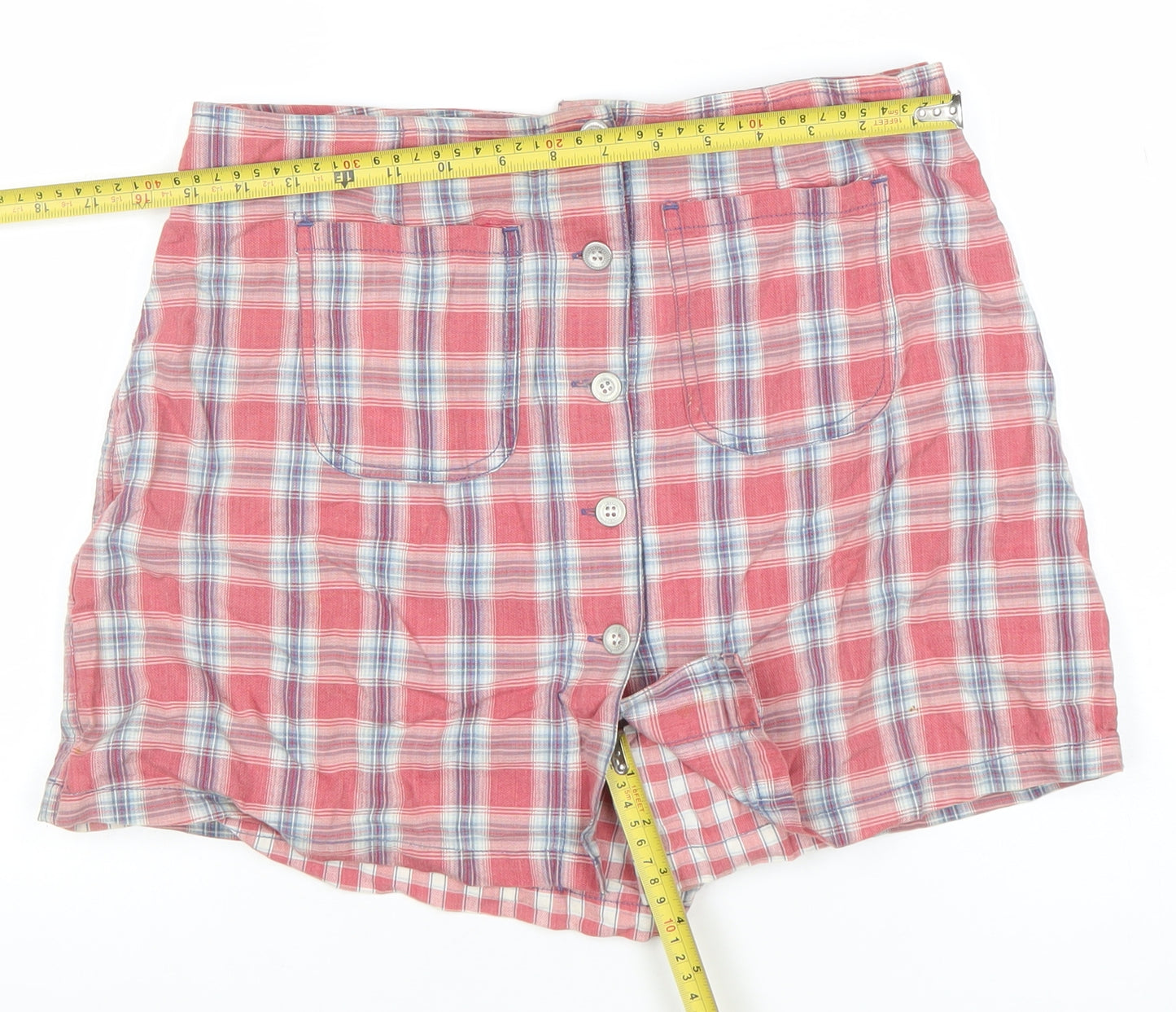 Company 907 Womens Red Plaid Cotton Chino Shorts Size 10