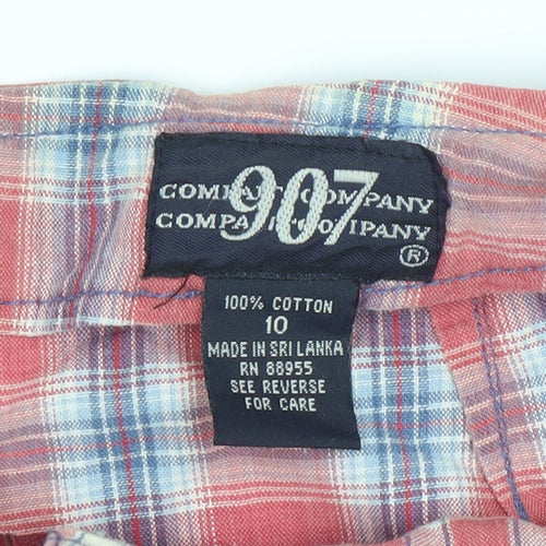 Company 907 Womens Red Plaid Cotton Chino Shorts Size 10