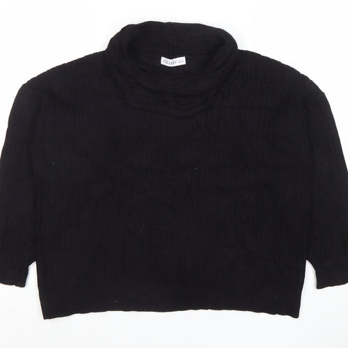 Gallery Women’s Black Roll Neck Knit Jumper Size M Long Sleeve