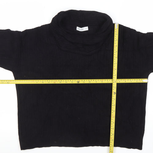 Gallery Women’s Black Roll Neck Knit Jumper Size M Long Sleeve