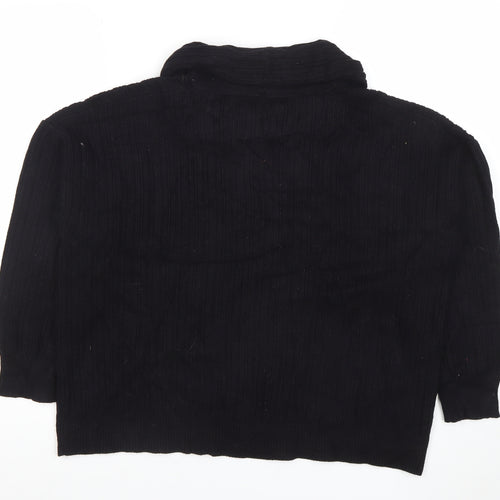 Gallery Women’s Black Roll Neck Knit Jumper Size M Long Sleeve