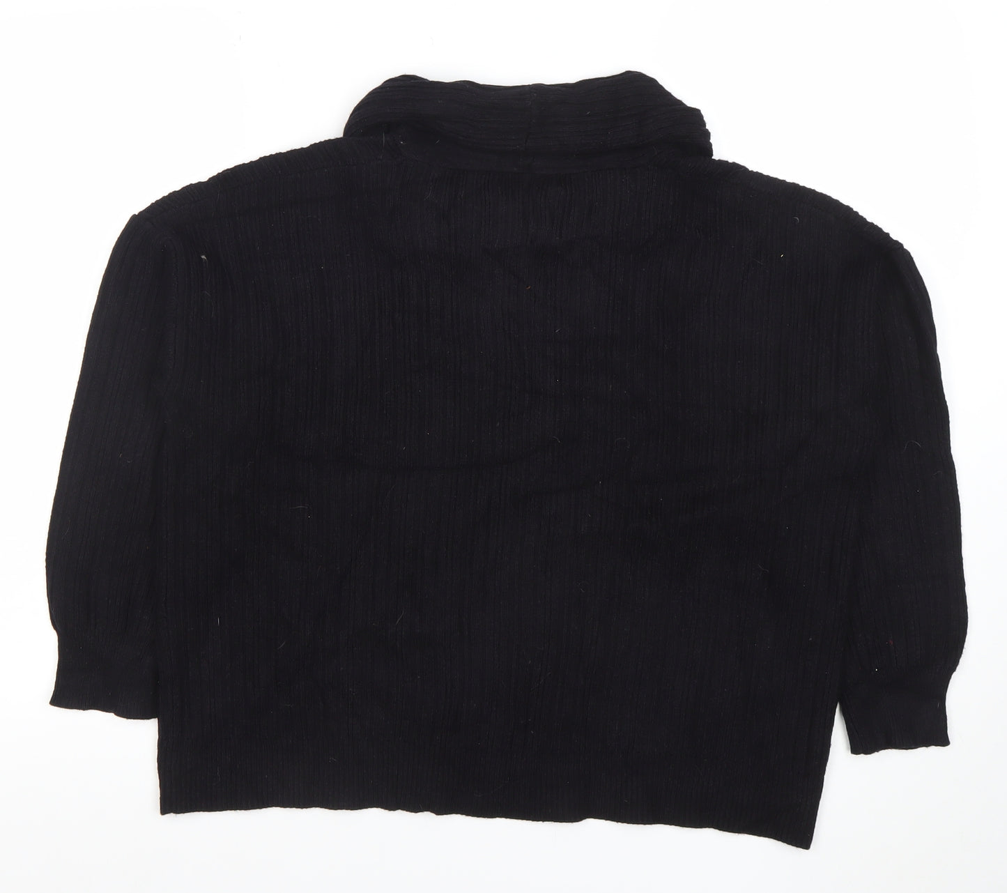 Gallery Women’s Black Roll Neck Knit Jumper Size M Long Sleeve