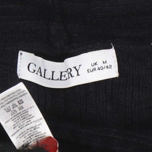Gallery Women’s Black Roll Neck Knit Jumper Size M Long Sleeve