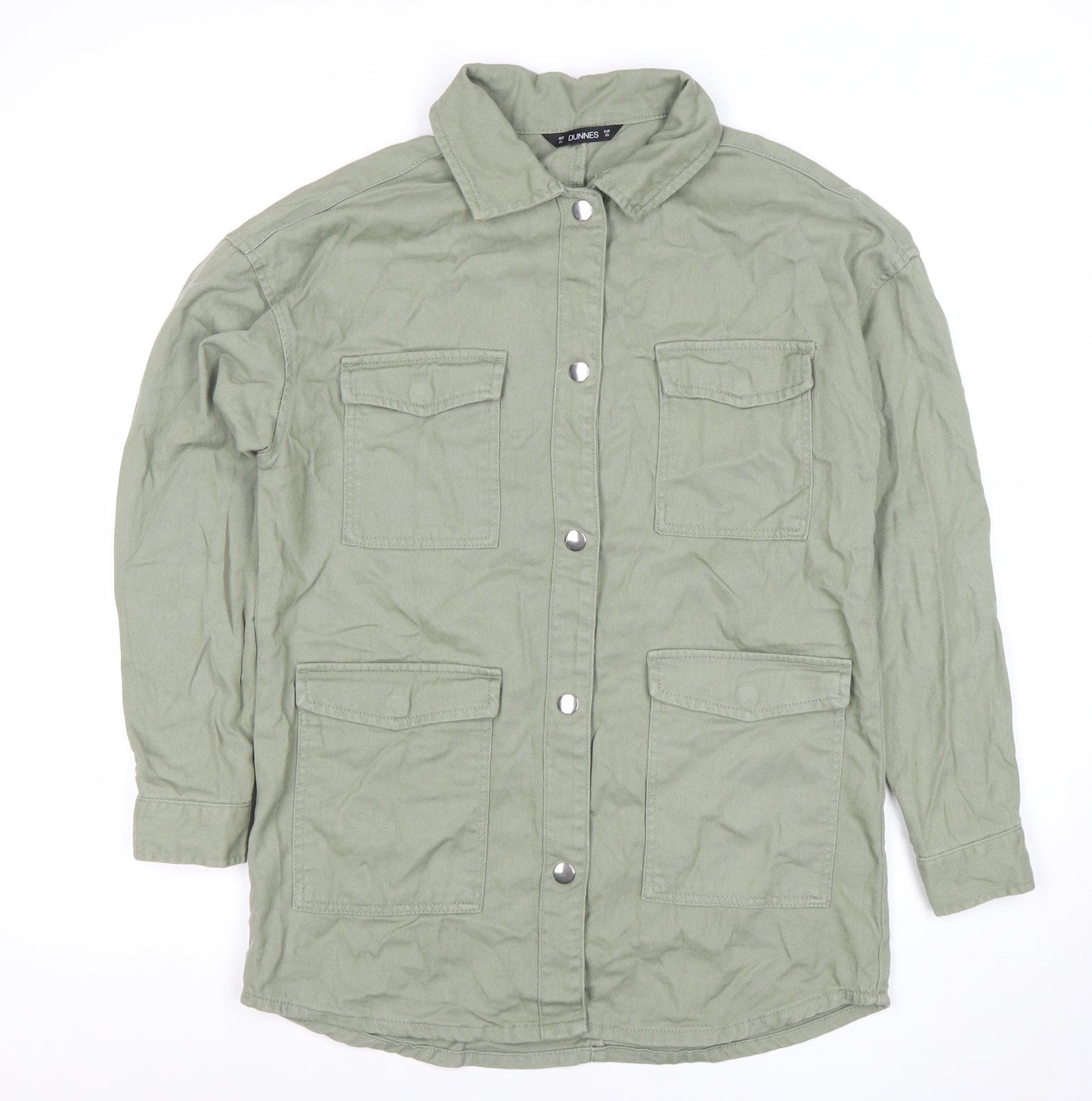 Dunnes Women Green XS Cotton Military Style Jacket