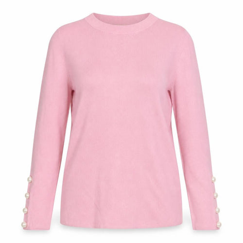 Savida Women’s Pink Crew Neck Long Sleeve Button Jumper Size 10