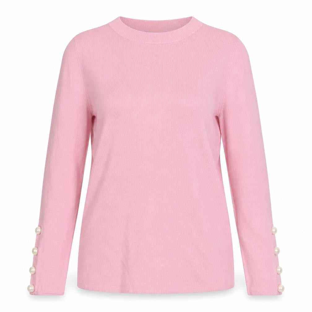Savida Women’s Pink Crew Neck Long Sleeve Button Jumper Size 10
