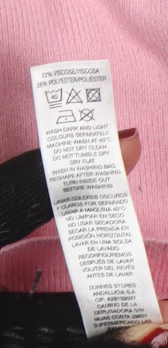 Savida Women’s Pink Crew Neck Long Sleeve Button Jumper Size 10