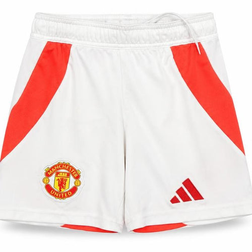 adidas Boys White Manchester United Football Shorts 7 Years Athletic Fit
