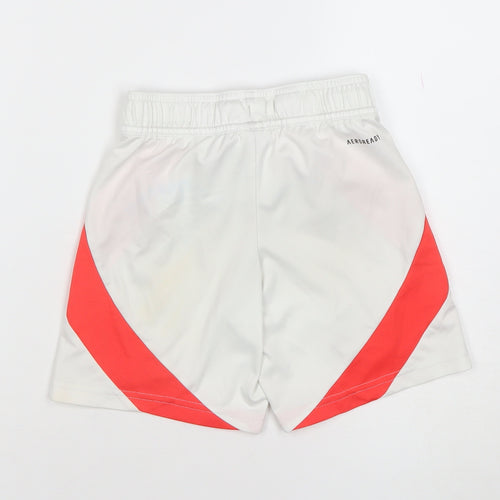 adidas Boys White Manchester United Football Shorts 7 Years Athletic Fit