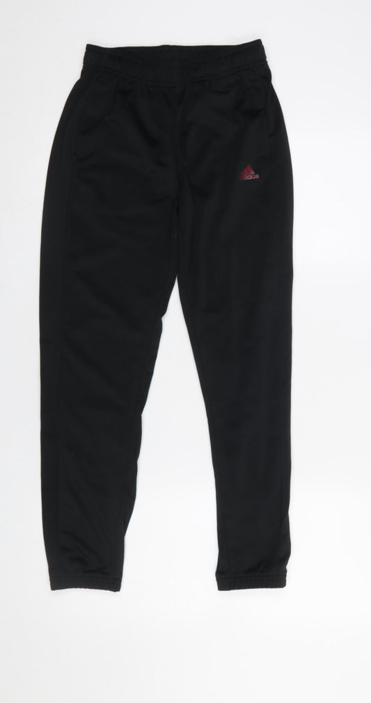 Adidas Boys Black 11-12 Years Jogger Sweatpants Primegreen Polyester