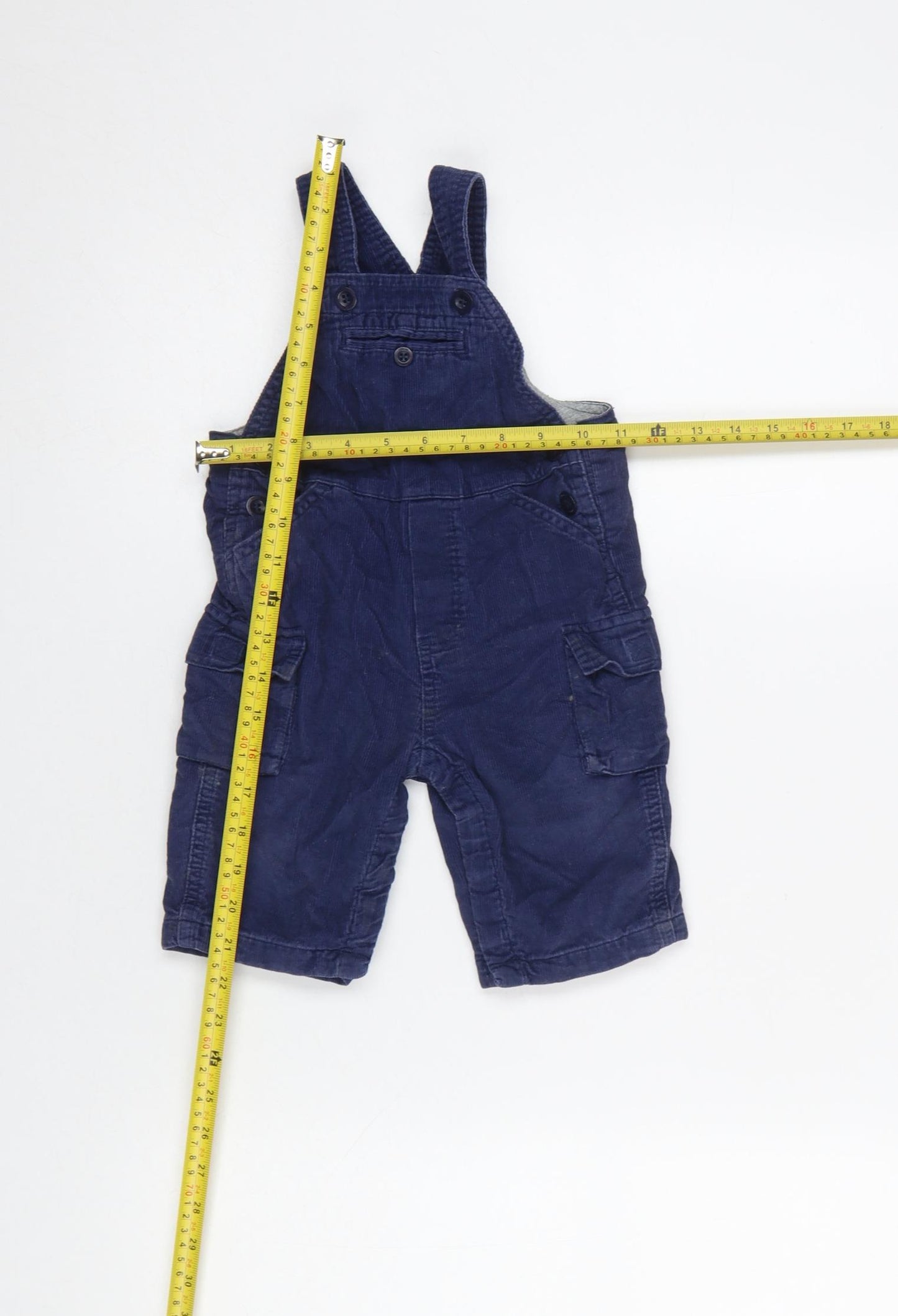 Baby GAP Blue Corduroy Lined Dungarees 6-9 Months Unisex
