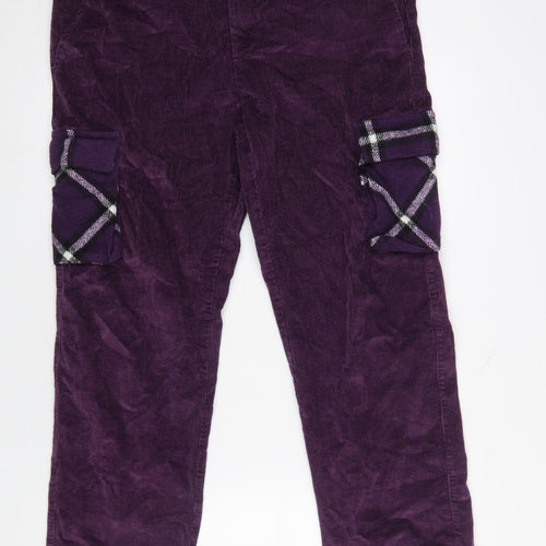 WESC Men’s Purple Corduroy Cargo Trousers W30 L32