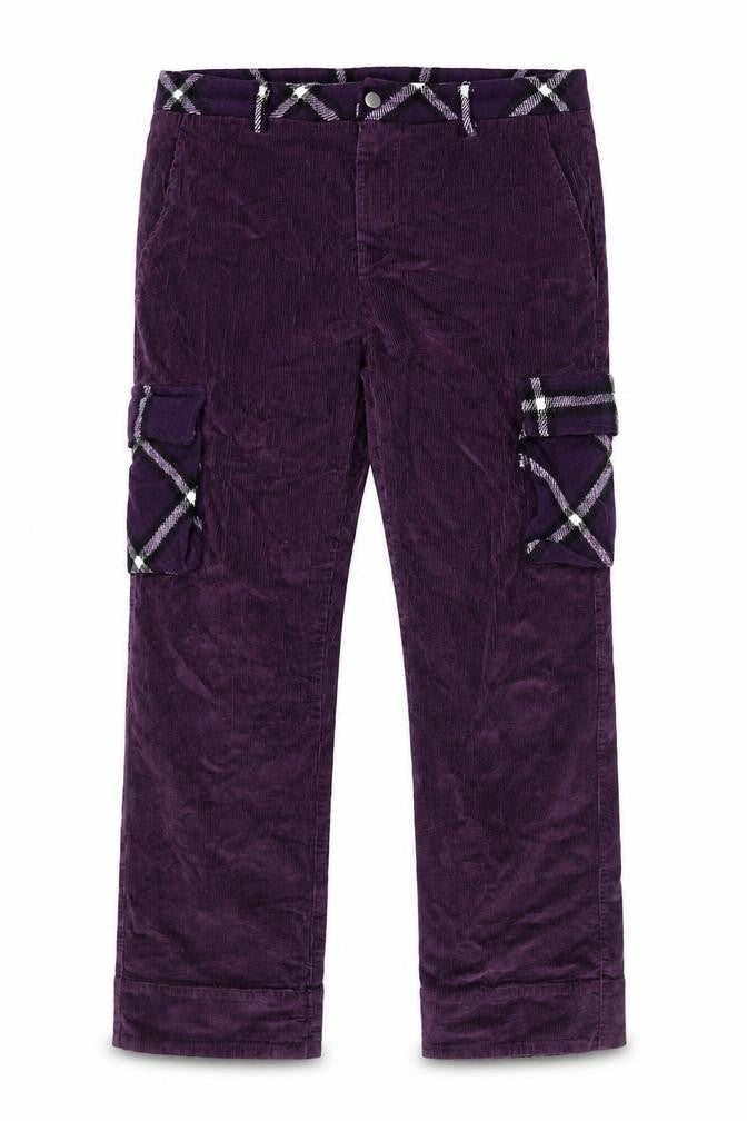 WESC Men’s Purple Corduroy Cargo Trousers W30 L32