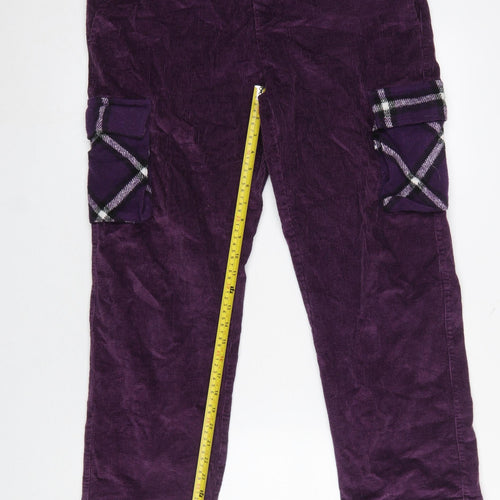 WESC Men’s Purple Corduroy Cargo Trousers W30 L32
