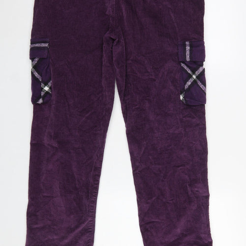 WESC Men’s Purple Corduroy Cargo Trousers W30 L32