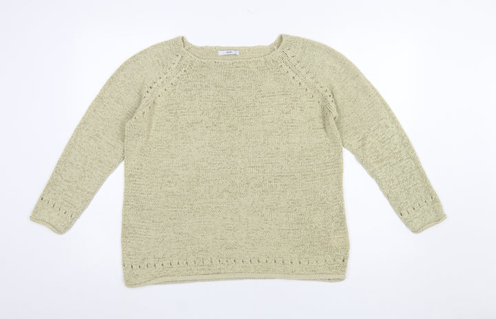 Evie Women’s Beige Knit Pullover Jumper Size 18-20 Long Sleeve