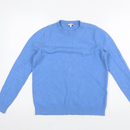 Warehouse Women Blue Size 8 Crew Neck Long Sleeve Knit Jumper