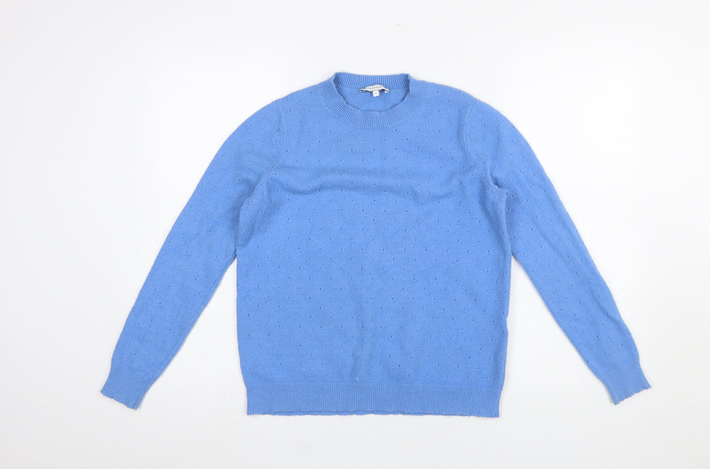 Warehouse Women Blue Size 8 Crew Neck Long Sleeve Knit Jumper
