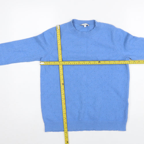 Warehouse Women Blue Size 8 Crew Neck Long Sleeve Knit Jumper