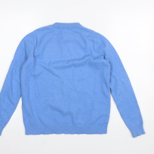Warehouse Women Blue Size 8 Crew Neck Long Sleeve Knit Jumper