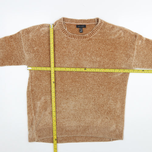 New Look Women Beige Crew Neck Pullover Jumper Medium Polyester Knit