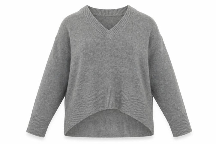 French Connection Women’s Grey V-Neck Knit Jumper Size S